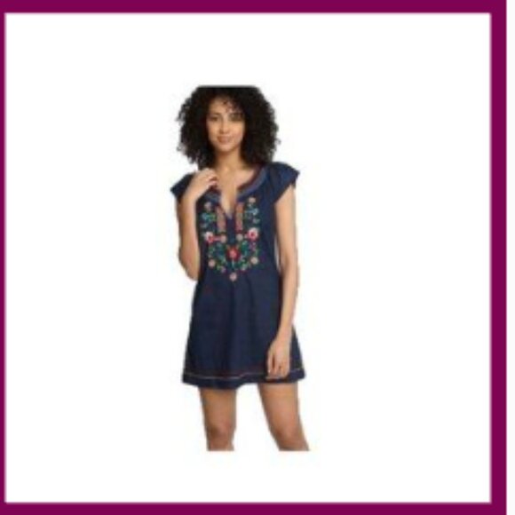 Lucky Brand Dresses & Skirts - LUCKY BRAND Vintage Navy Embroidered Tunic Dress XL